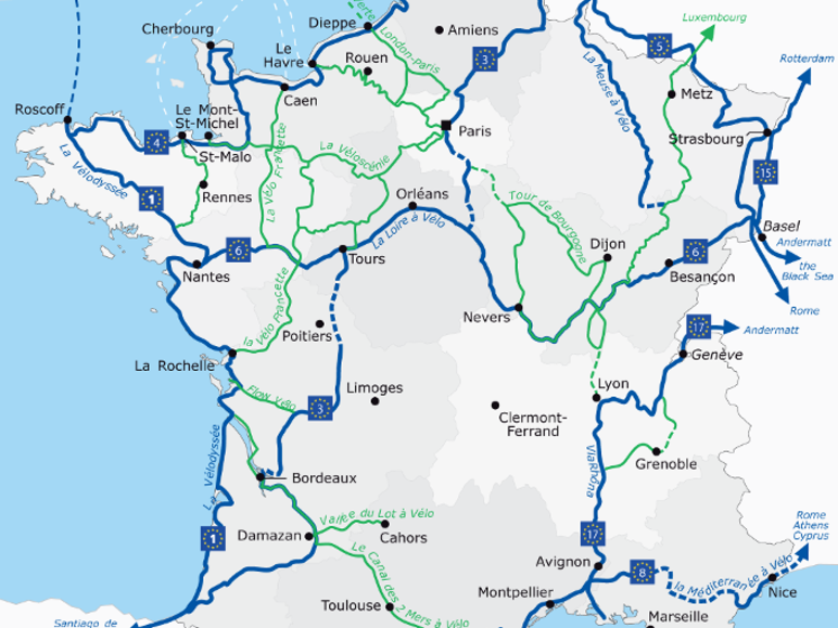 France Vélo Tourisme, covering all the French national cycle routes