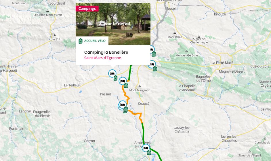 Carte détaillée de la Vélo Francette