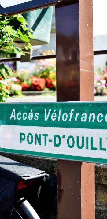 Panneau de La Vélo Francette à Clécy - Calvados