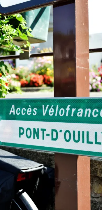 Panneau de La Vélo Francette à Clécy - Calvados