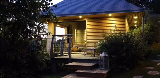 Lodge hammam - côté rivière & spa